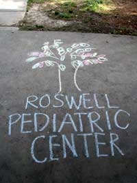 Sidewalk chalk art at Roswell Pediatric Center